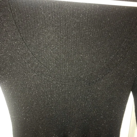 White House Black Market size XS black short sweater dress - Picture 3 of 6